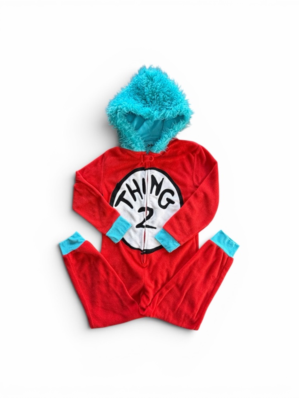 Dr. Seuss Turquoise and Red Hooded Onesie